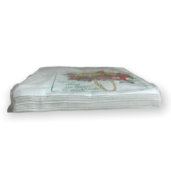 Vintage New In Package Strawberry Basket Paper Napkins Set Of 20 - Picture 4 of 4